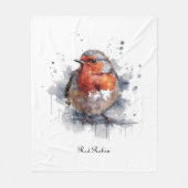 Serene Robin, op maat Fleece Deken (Voorkant)