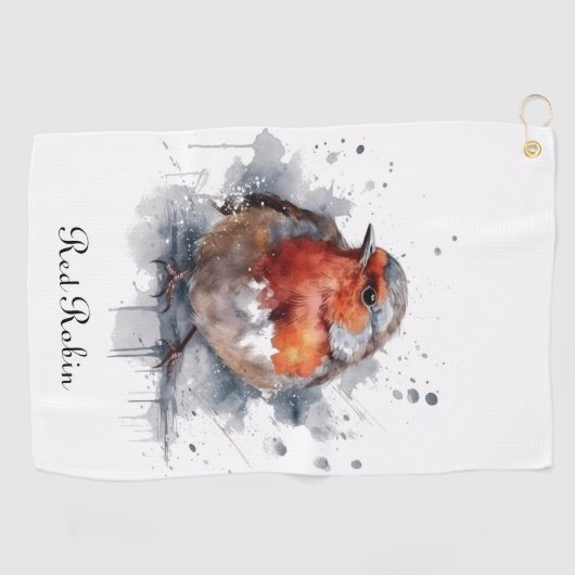 Serene Robin, op maat Golfhanddoek (Horizontaal)