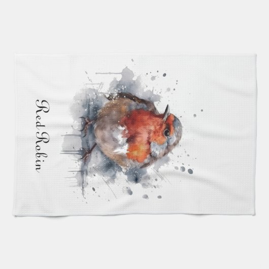 Serene Robin, op maat Theedoek (Horizontaal)