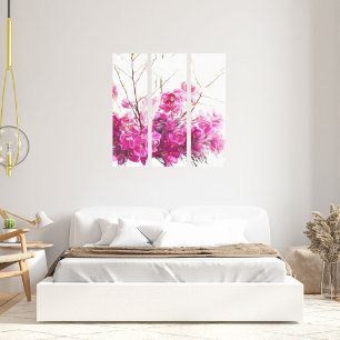Serene Roze Phalaenopsis Orchidee Triptiek Canvas Afdruk