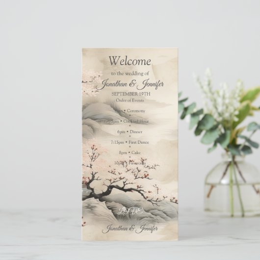 Serene rust Ikebana Japans thema (Staand voorkant)