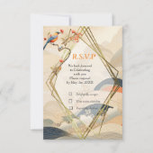 Serene rust Ikebana Japans thema RSVP Kaartje (Voorkant)