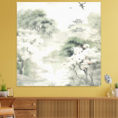 Serene rust Japans thema Canvas Afdruk (Insitu (Woonkamer))
