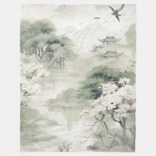 Serene rust Japans thema Fleece Deken