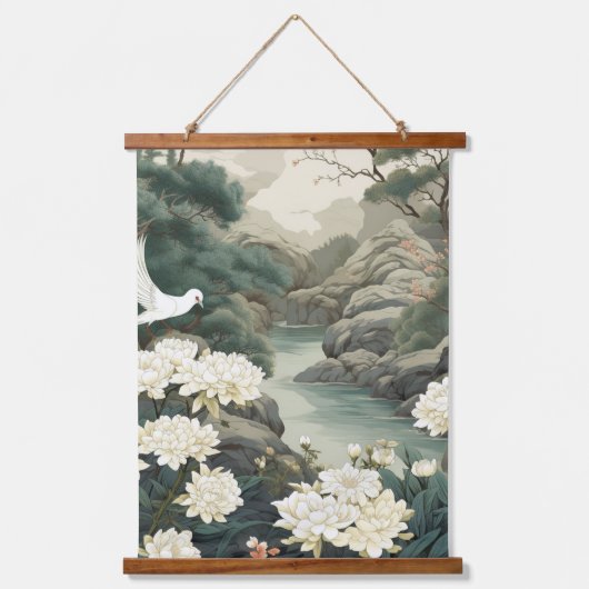 Serene rust Japans thema Hangend Wandkleed (Voorkant)