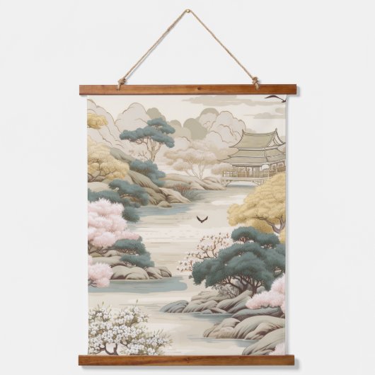 Serene rust Japans thema Hangend Wandkleed (Voorkant 2)
