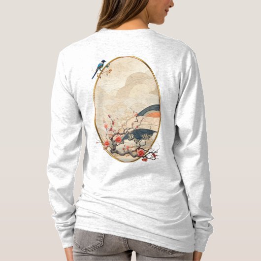 Serene rust Japans thema T-shirt (Achterkant)