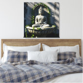 Serene rustige Boeddhafontein Canvas Afdruk (Insitu (Slaapkamer))