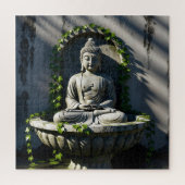 Serene rustige Boeddhafontein Legpuzzel (Verticaal)