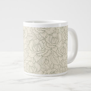 Serene Sage Green bloesem Rozen Extra Grote Beker
