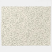 Serene Sage Green | bloesem Rozen Fleece Deken (Voorkant (Horizontaal))
