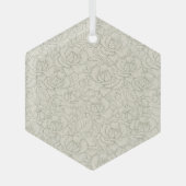 Serene Sage Green | bloesem Rozen Glas Ornament (Voorkant)