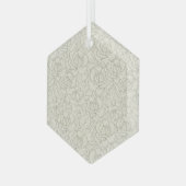 Serene Sage Green | bloesem Rozen Glas Ornament (Voorkant links)