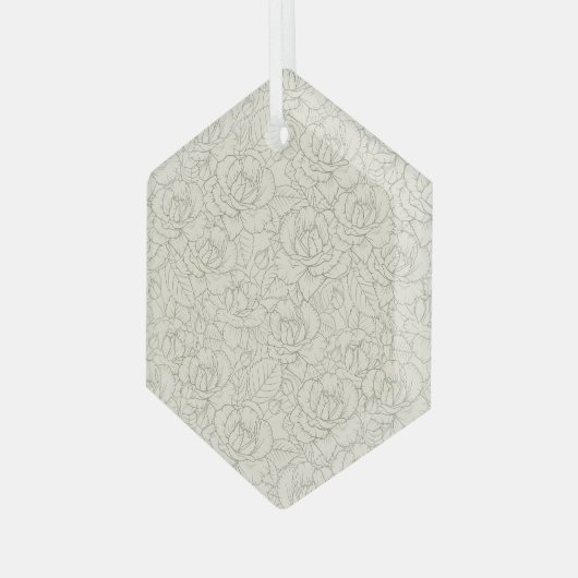 Serene Sage Green | bloesem Rozen Glas Ornament (Voorkant links)