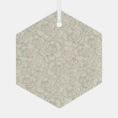 Serene Sage Green | bloesem Rozen Glas Ornament (Achterkant)