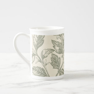 Serene Sage Green   Rustic Vine Charm Cottagecore Porselein Kop