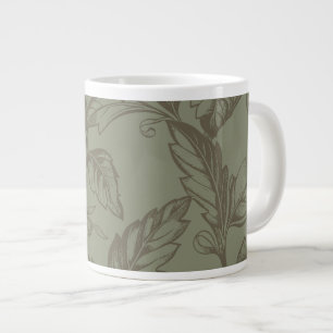 Serene Sage Green Vetgedrukte botanische verklar Extra Grote Beker