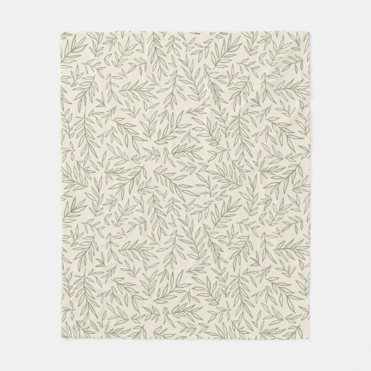 Serene Sage Green | zachte bladschelp Fleece Deken (Voorkant)