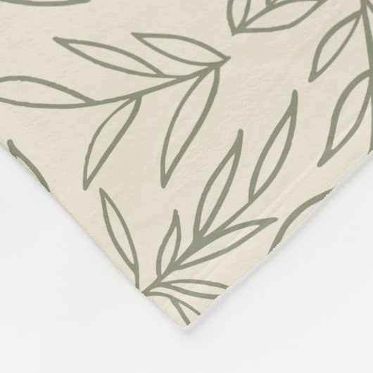 Serene Sage Green | zachte bladschelp Fleece Deken (Hoek)