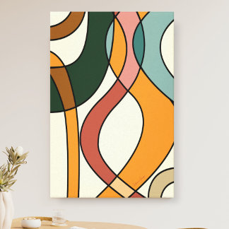 Serene Savanna Gentle Abstract Mid-Century Canvas  Afdruk