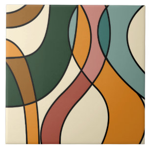 Serene Savannah Zachte Abstract Moderne Aardse Tegeltje
