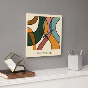 Serene Savanne Zachte Abstract Aardse Familienaam Vierkante Klok