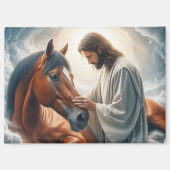 Serene scène van mededogen met Jezus en paard Magneet (Voorkant)