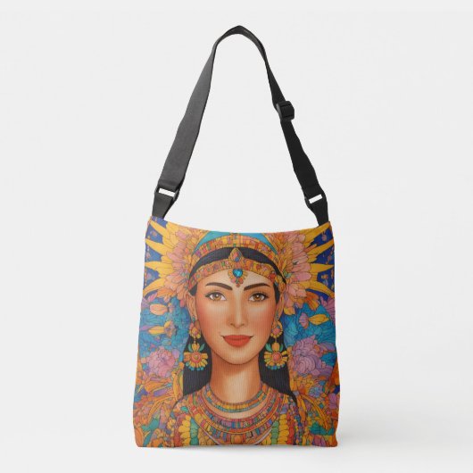 Serene schoonheid in ingewikkelde lijnen crossbody tas (Voorkant)