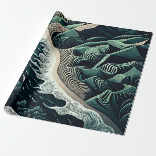 Serene Shores Cadeaupapier (Uitgerold)
