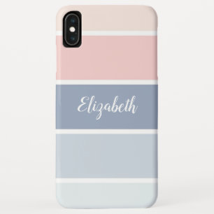 Serene Skies Stofblauw Blush Strepen Persoonlijk iPhone XS Max Hoesje