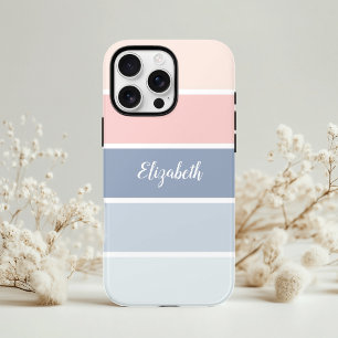 Serene Skies Stofblauw Blush Strepen Persoonlijk iPhone XS Max Hoesje