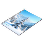 Serene Snowy Mountain Landscape & Winter Pine Tree Notitieboek (Linkerzijde)