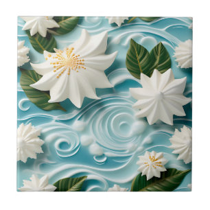Serene strandscène met witte zeeschuim tegeltje