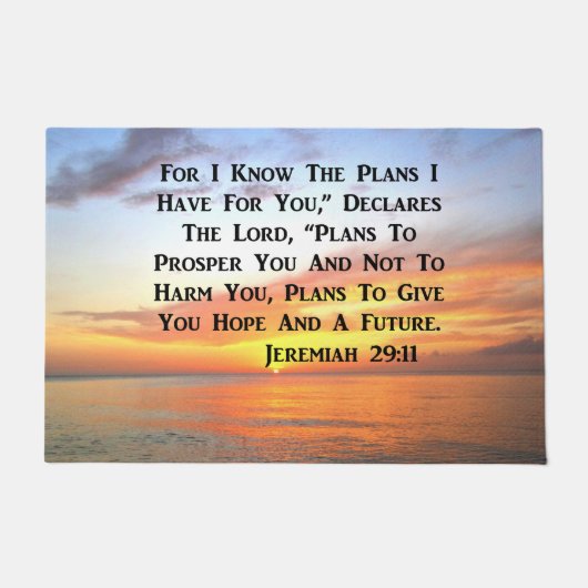 SERENE SUNRISE JEREMIAH 29:11 BIBLIOTHEEK DEURMAT (Voorkant)