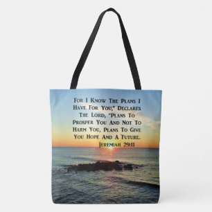 SERENE SUNRISE JEREMIAH 29:11 ONTWERP VAN SCHERPEN DRAAGTAS