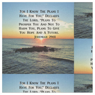 SERENE SUNRISE JEREMIAH 29:11 ONTWERP VAN SCHERPEN STOF