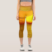 Serene Sunset Capri Leggings avec design naturel (Recto)