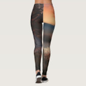 Serene Sunset Print Leggings met hoge taille – Nat (Achterkant)