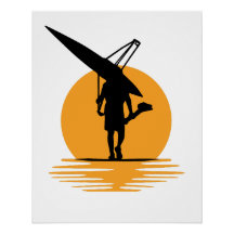 Serene Sunset Rowing: minimalistisch roeierssilhou