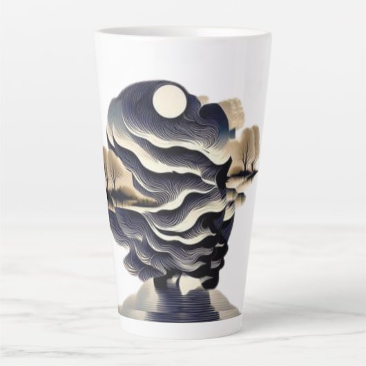 Serene Sunset Silhouette Latte Mok Design (Voorkant)