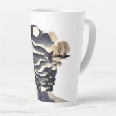Serene Sunset Silhouette Latte Mug Design (Angle droit)
