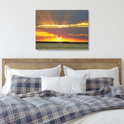 Serene Sunset Wrapped Canvas Print (Insitu (Slaapkamer))