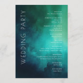 Serene Teal Watercolor Waves Programma (Achterkant)