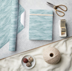 Serene Teal Watergolf Minimalistisch Cadeaupapier