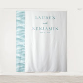 Serene Teal Wave Minimalist Wandkleed (Voorkant)