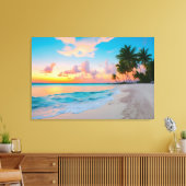 Serene Tropical Beach Sunset Toile Enveloppée (Insitu(Salon))