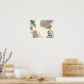 Serene Tropical Leaf Abstracte Kunst Poster (Keuken)