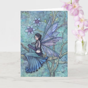Serene Tuin Aquarel Fee Illustratie Kunst Kaart