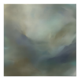 Serene Turquoise Blauwe Abstracte Golven Ethische Perfect Poster