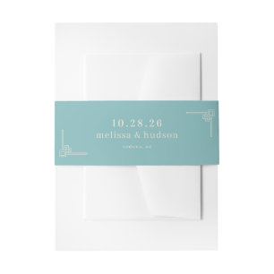 Serene Turquoise Minimalistische Totem Uitnodigingen Wikkel